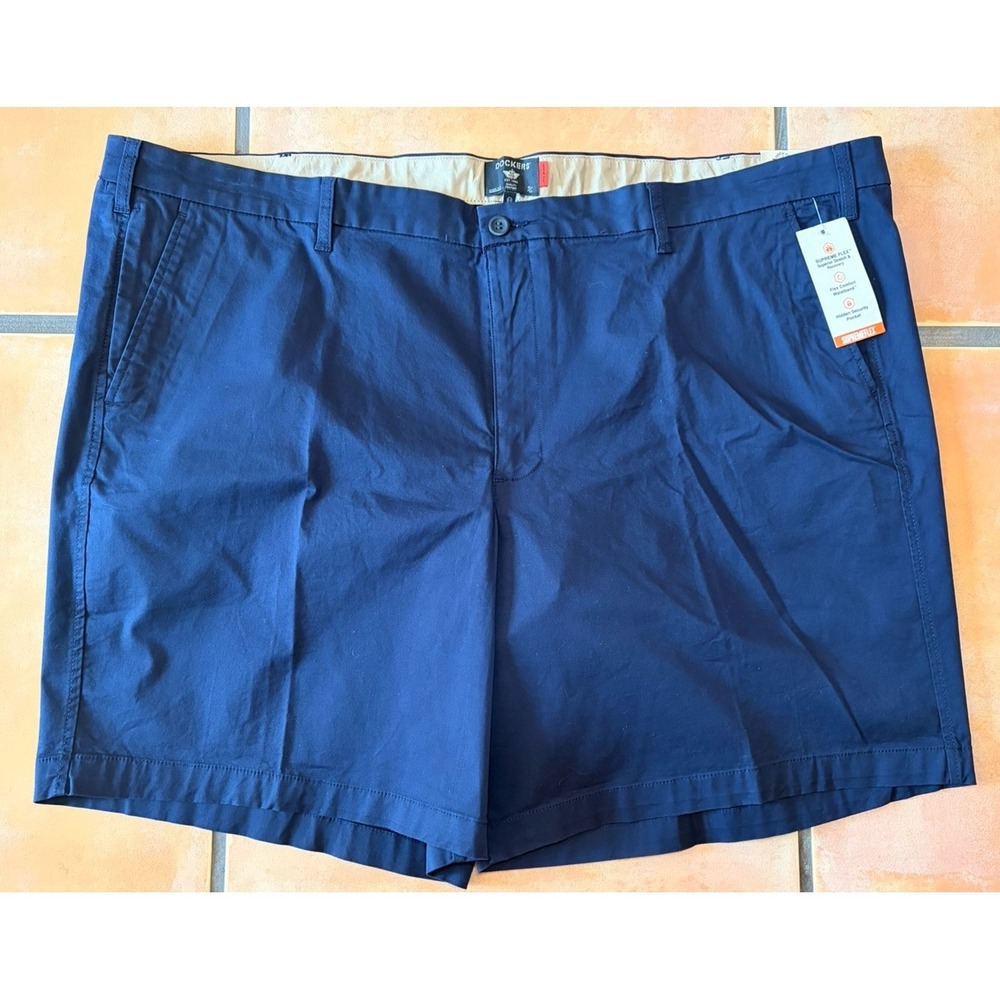New! Big & Tall  Dockers Ultimate Shorts Supreme Flex Mens Size 52 Navy Blue